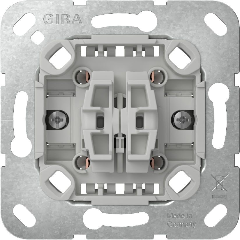 Gira 387500 Wipptaster 10 A 250 V~ Wechsler 2fach ohne Befestigungskrallen