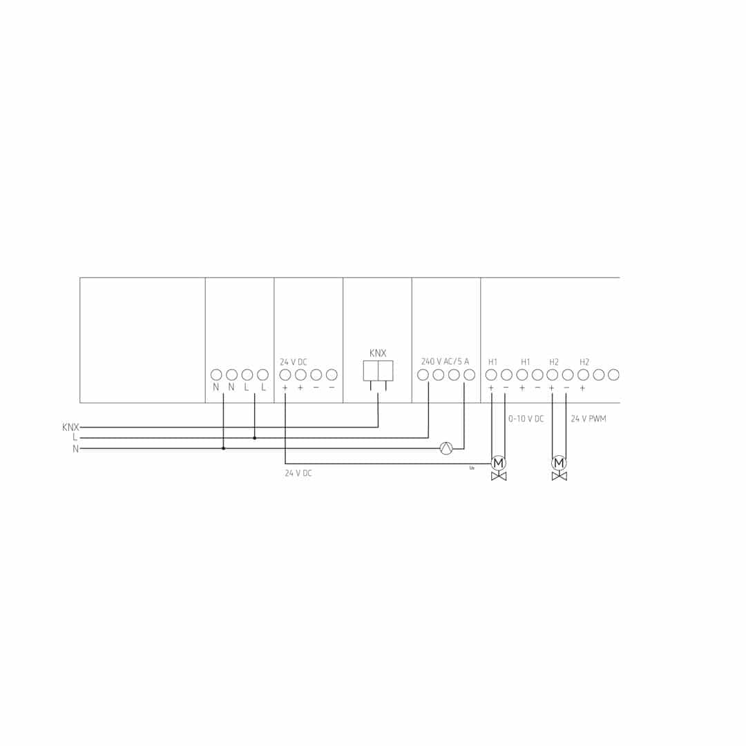 Theben 4800441 LUXORliving H6 24 V, Heizungsaktor zum Steuern von thermischen Stellantrieben, Schaltend 24 V DC oder stetig 0-10 V DC