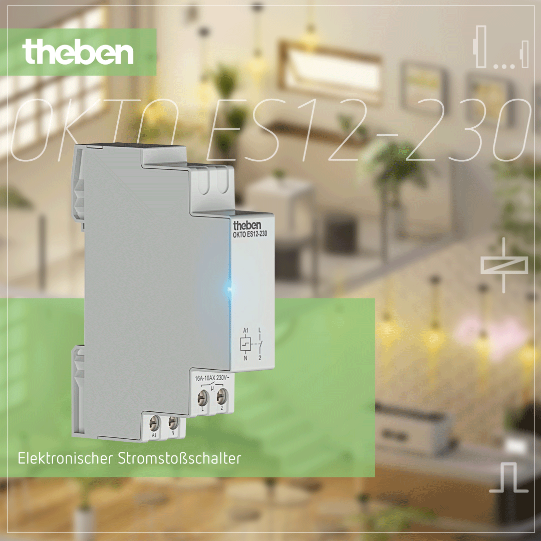 Theben OKTO ES12-230 – Elektronischer Stromstoßschalter, 1 Kanal/Kontakt (Schließer), präzise Steuerung