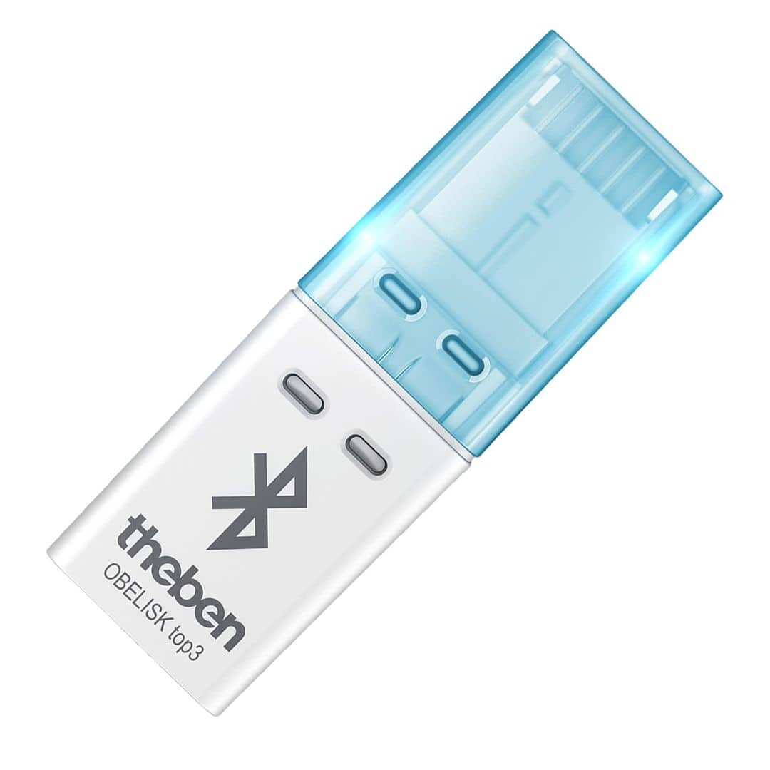 Theben 9070130 Bluetooth OBELISK top3 Bluetooth Low-Energy Dongle für digitale Zeitschaltuhren top3. Übertragung von Zeitschaltprogrammen und Direktbefehlen, manipulationssicher, App, top3 Geräte