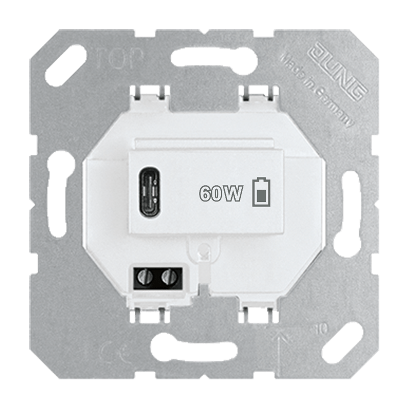 Jung USBPD60CWW USB-Ladegerät PD, 1 x Typ C, alpinweiß