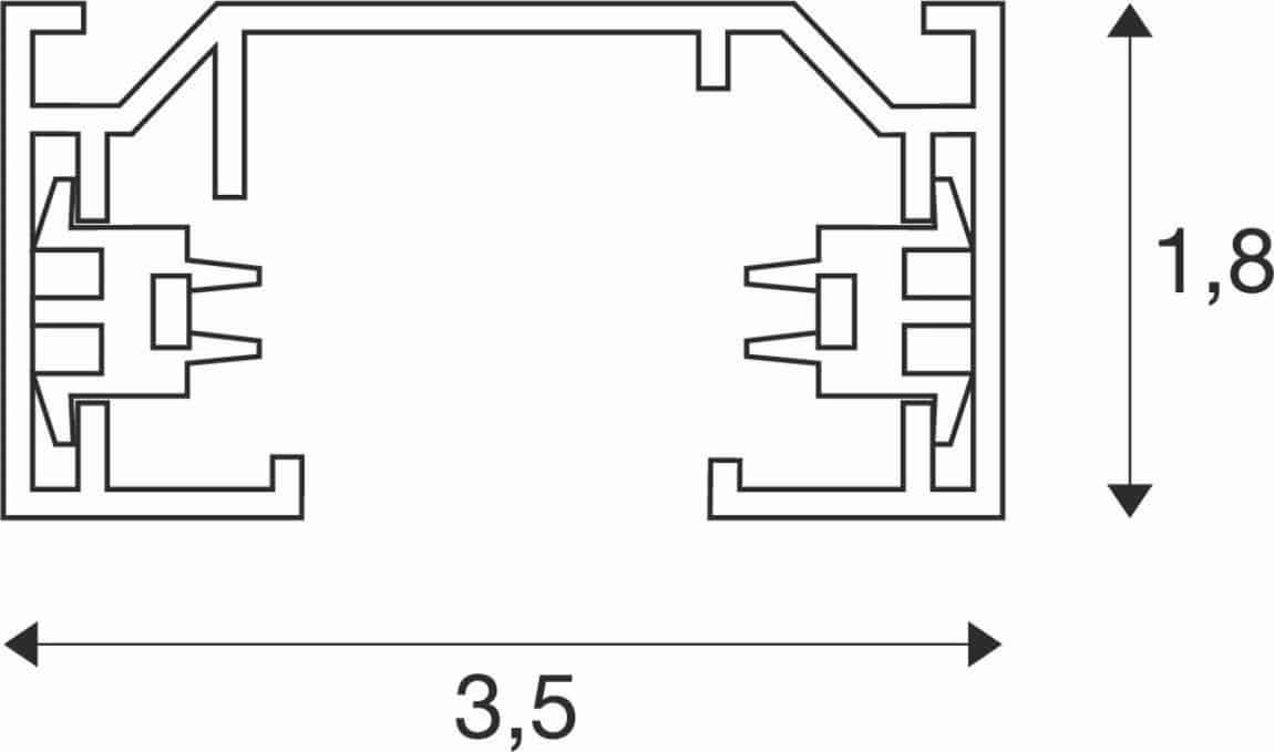 SLV 143010 1Phasen-Stromschiene Aufbau, schwarz, 1m