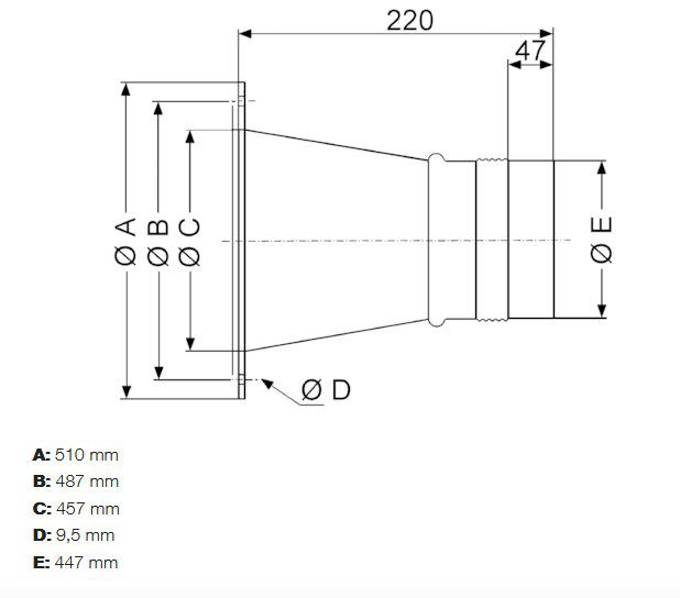 Maico ELA 45 Elastischer Verbindungsstutzen zur schall- und vibrationsgedämpften Verbindung von Lüftungsleitungen, DN 450