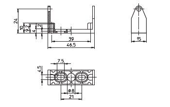 Houben 105824 Winkel für 2G11-Aufbaufassungen