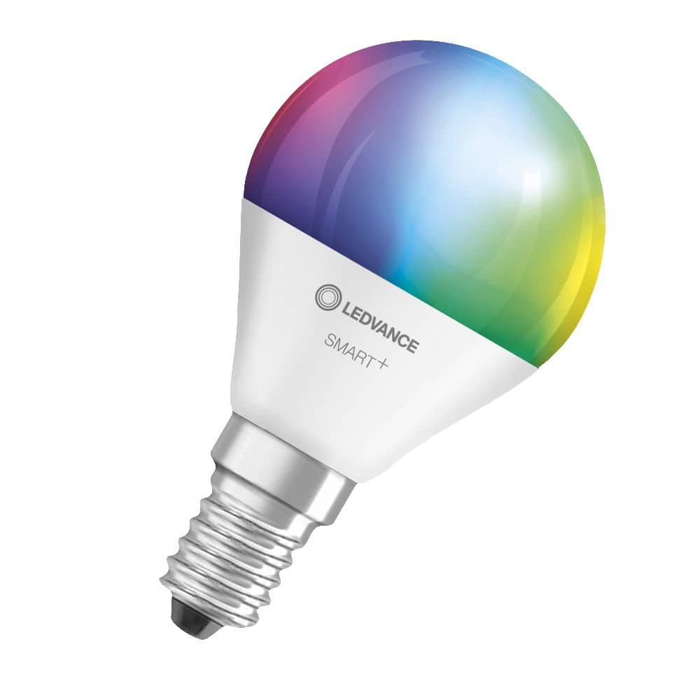 Ledvance 4058075485631 SMART+ WiFi Mini Bulb Multicolour, 180 °, 4,9 W, 470 lm, E14, dimmbar