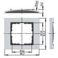 Berker 10113022 Rahmen 1-fach B.3 aluminium rot/polarweiß matt, aluminium eloxiert