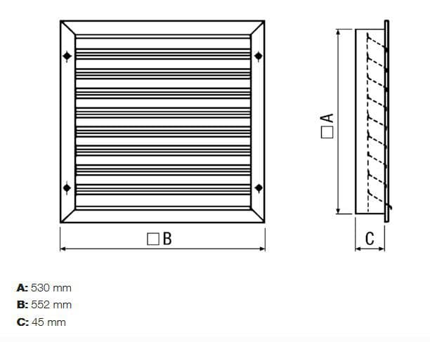 Maico MLA 50 Außengitter, Aluminium, DN 500