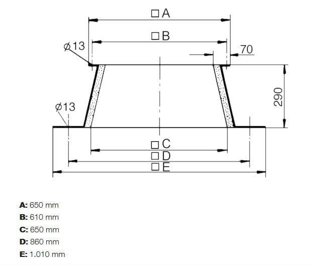 Maico SO 35 Flachdachsockel zur Montage von Dachventilatoren, DN355 mm