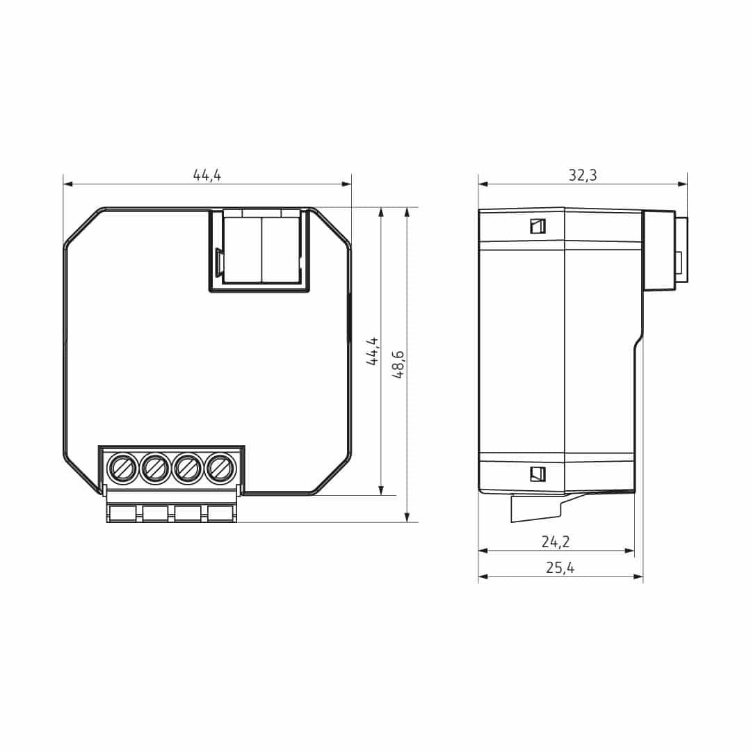 Theben 4800570 LUXORliving D1, 1-fach UP-Universal-Dimmaktor LUXORliving, Unterputz, automatische Lasterkennung