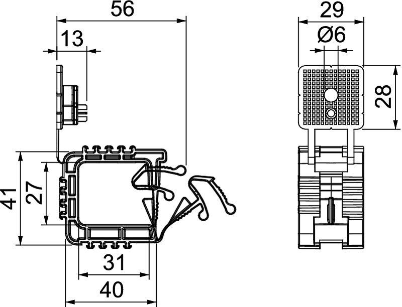 OBO Bettermann 2205380 Grip Sammelhalterung bis 10 Leitg. (3x1,5mm²)