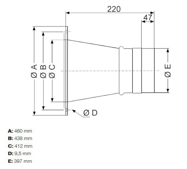 Maico ELA 40 Elastischer Verbindungsstutzen zur schall- und vibrationsgedämpften Verbindung von Lüftungsleitungen, DN 400