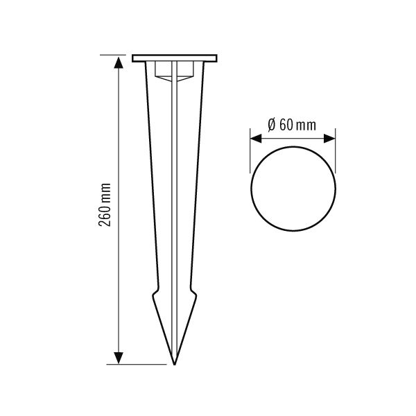 ESYLUX EL10810558 Bodenanker für LED-Strahlerserie OFL-/AFL-SUN, schwarz