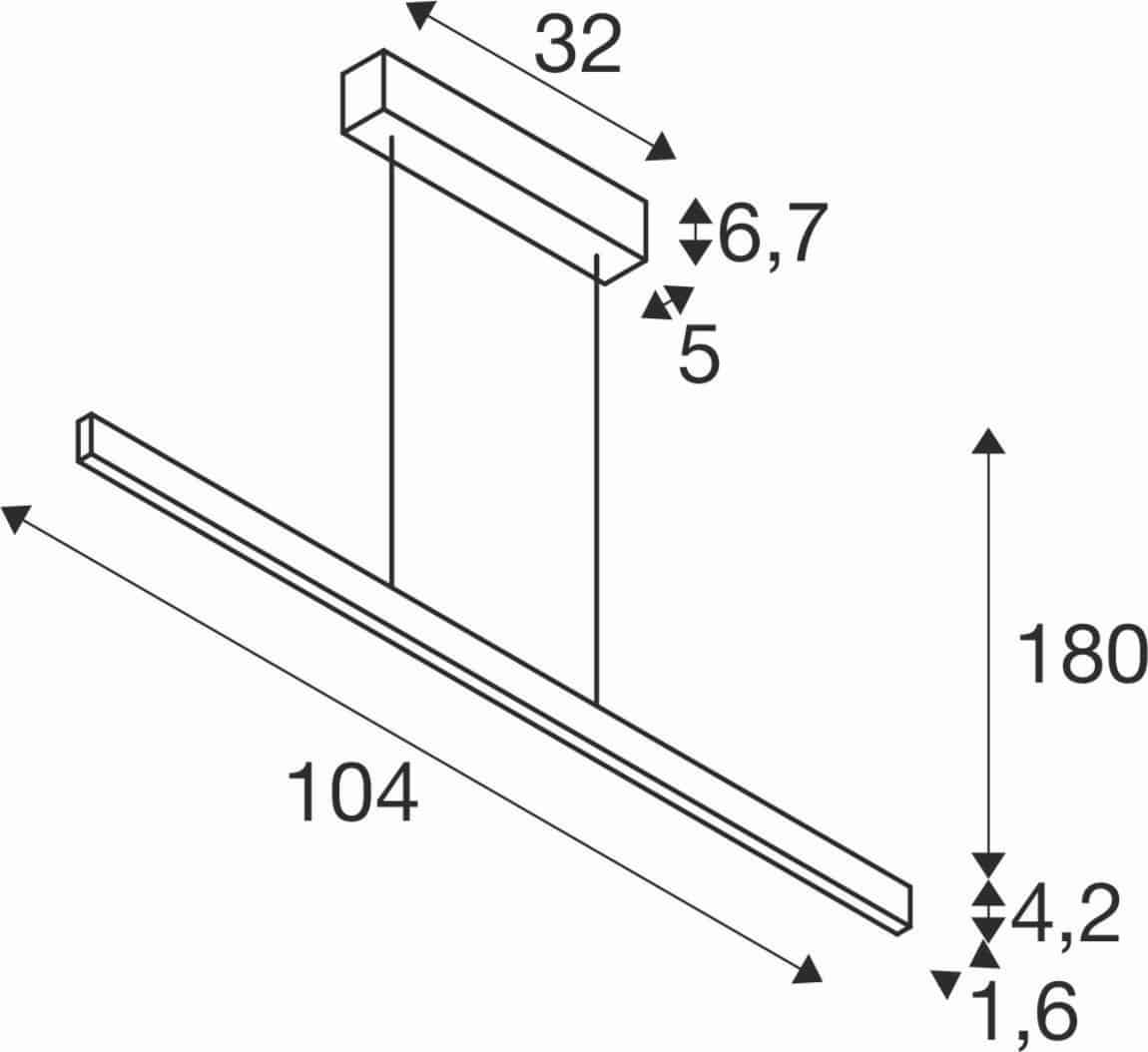 SLV 1006185 Pendelleuchte ONE LINEAR 100 PHASE up/down, 24W 2700/3000K