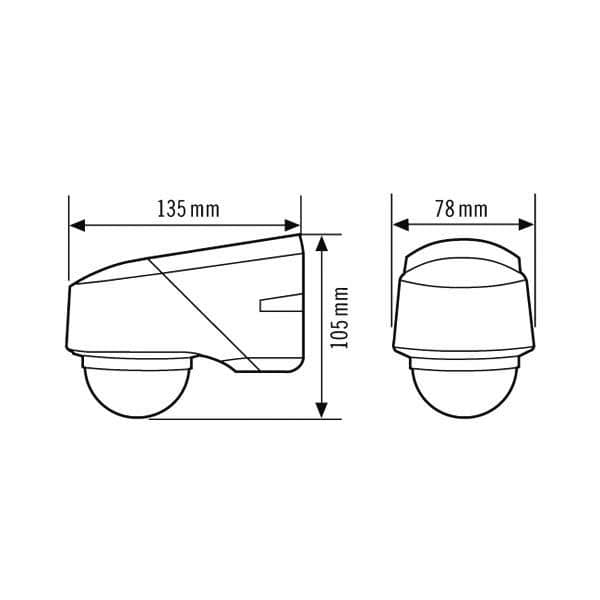 ESYLUX EM10015311 Bewegungsmelder RC 230i, weiß, fernsteuerbar, Außenbereich, inkl. Linsenmaske, Unterkriechschutz