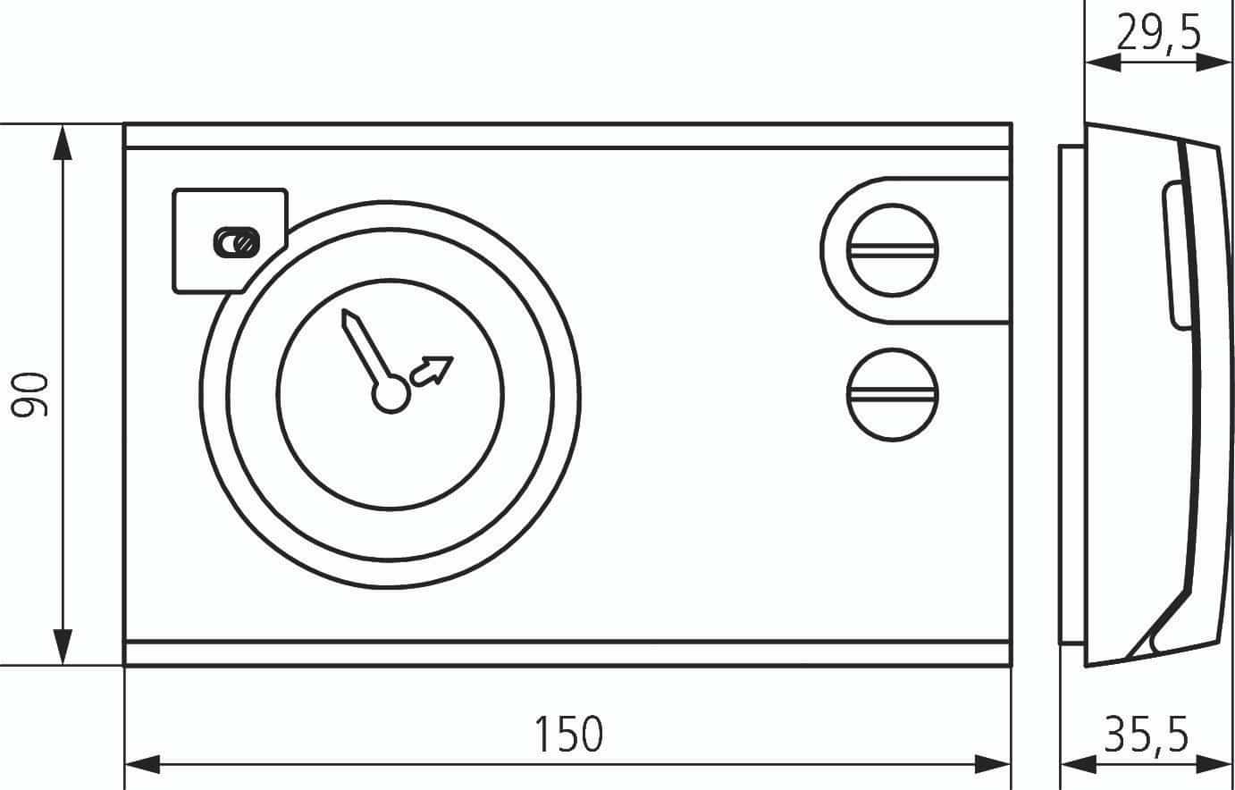 Theben 7220801 RAMSES 722 S Uhrenthermostat mit Segmenten, Tagesprogramm, Betriebsartenschalter