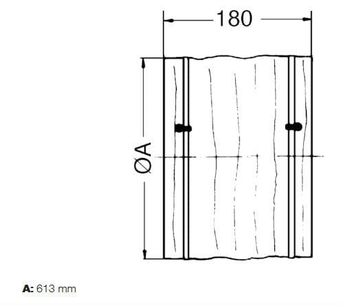 Maico EL 60 Elastische Manschette mit 2 Spannbändern zur schall- und vibrationsgedämpften Montage von Rohrventilatoren, Kunststoff, DN 600