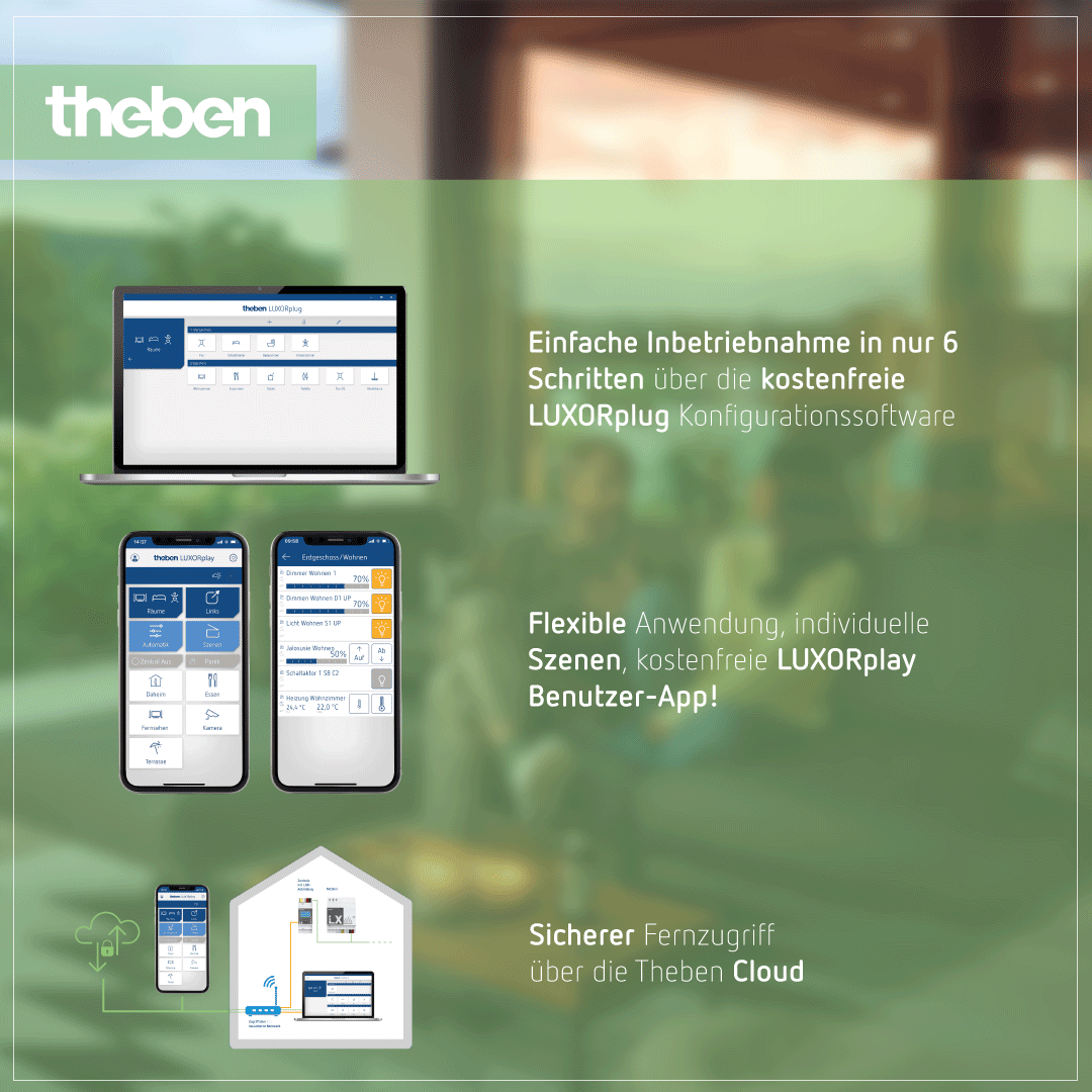 Inbetriebnahme von Theben LUXORliving Produkten für die Einrichtung eines Smart Home-Systems
