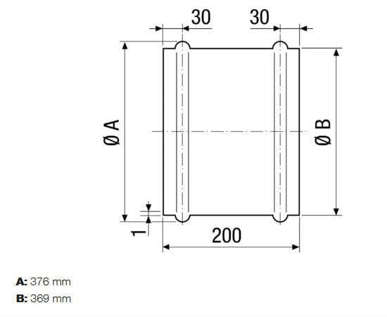 Maico VH 35 Wandhülse für Ventilator mit Nennweite 350, Stahlblech