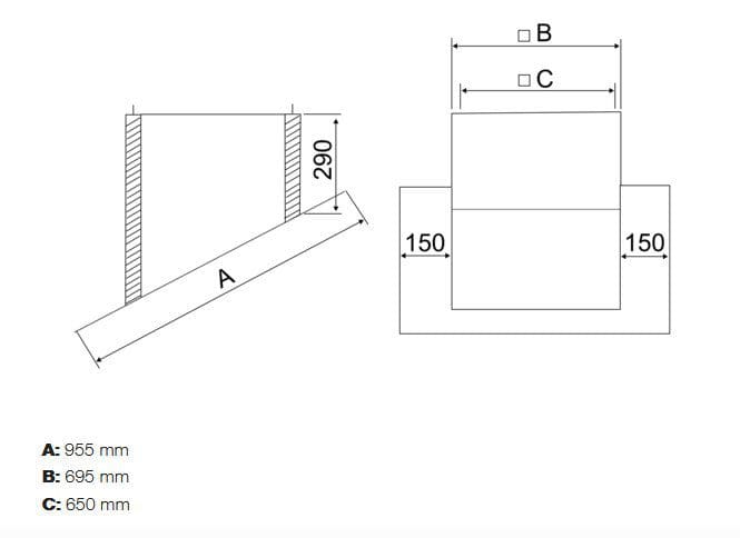 Maico SOWT 40 Schrägdachsockel zur Montage von Dachventilatoren auf Well- und Trapezdächer, serienmäßige Ausführung bis 30°Dachneigung, DN 400 mm