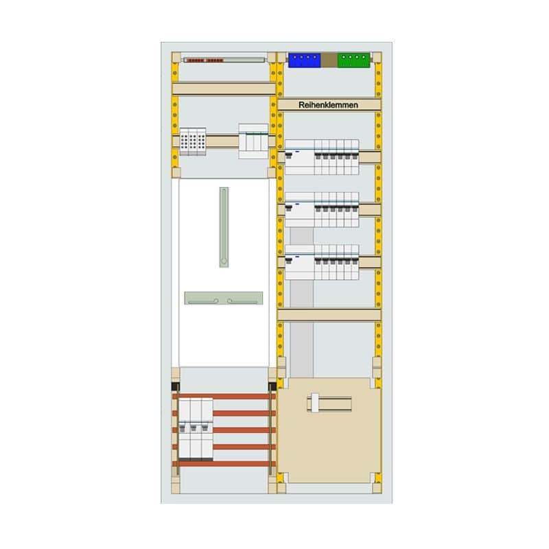 Hager Zählerschrank Typ 1.3, 3xFI, 18xLS, 1xSLS 35A