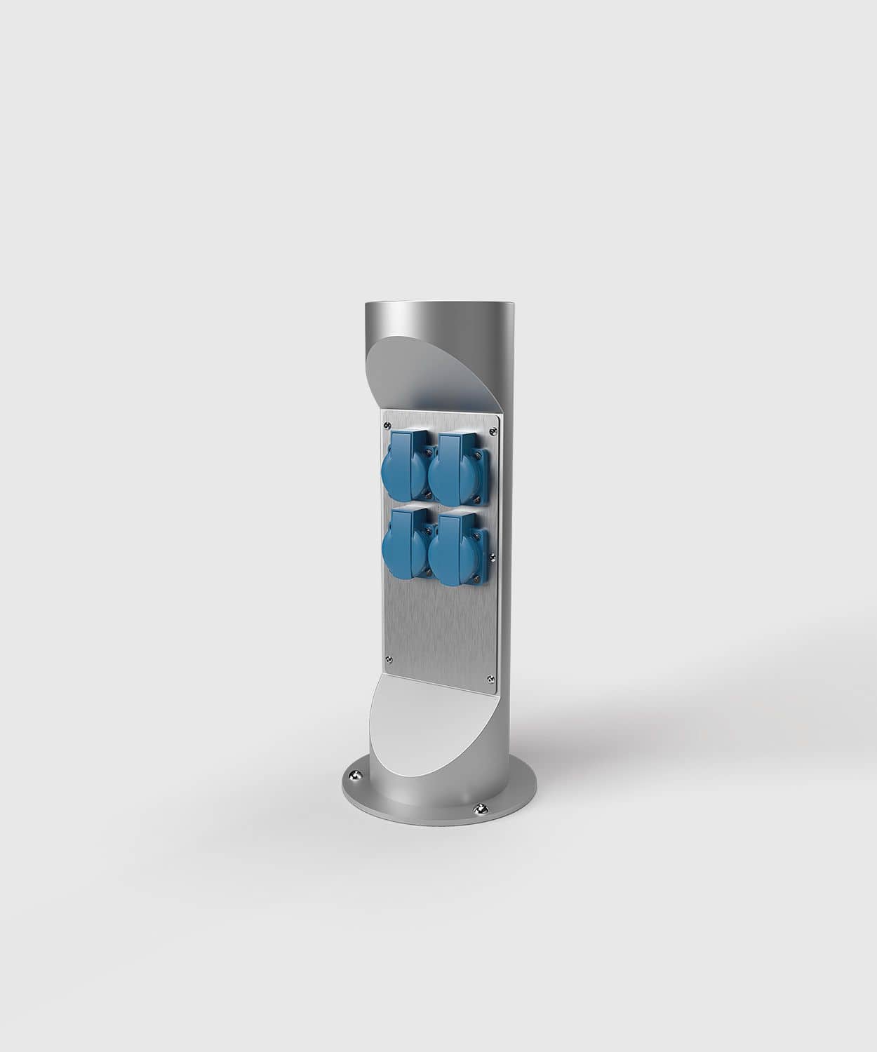 BS ES321-3-6 Energiesäule, 450mm hoch, 4x Schutzkontakt-Steckdose, Eisenglimmer Grau (DB701)