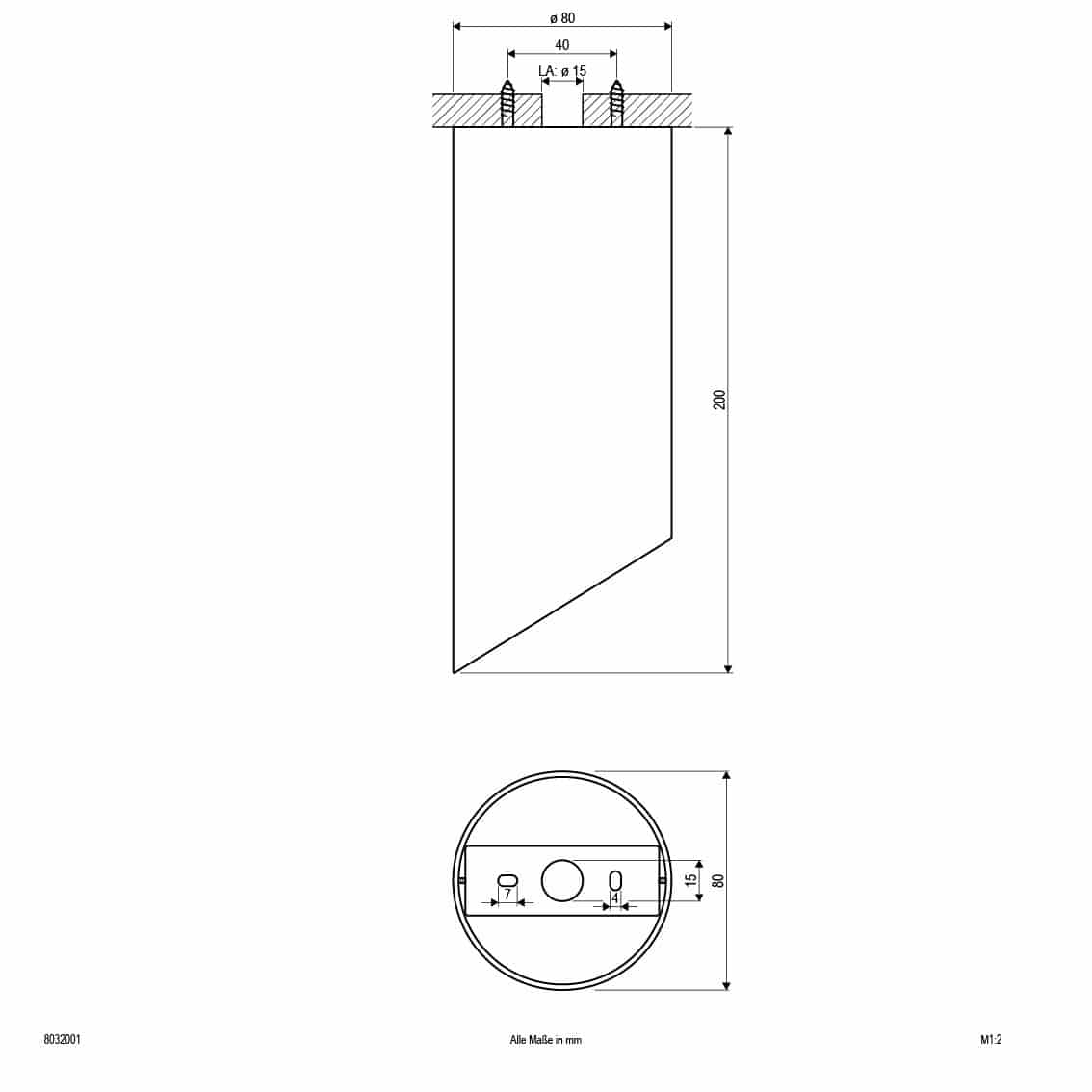 EVN 8032001 Deckenanbauleuchte rund, 200mm