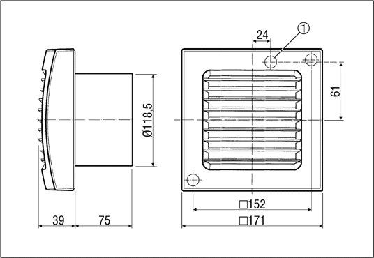 Maico ECA 120 Standardlüfter, Rohr-Ø120mm