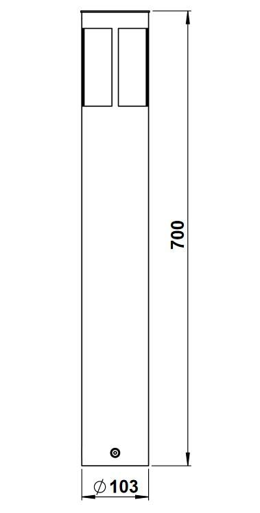 Albert 692264 Edelstahl-Pollerleuchte, Höhe 0,7m, E27