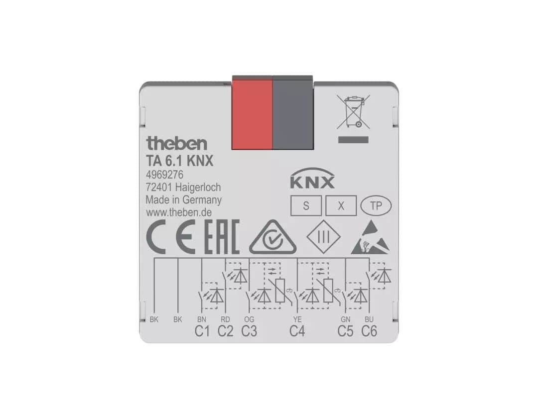 Theben 4969276 TA 6.1 KNX Tasterschnittstelle Binäreingang 6-fach