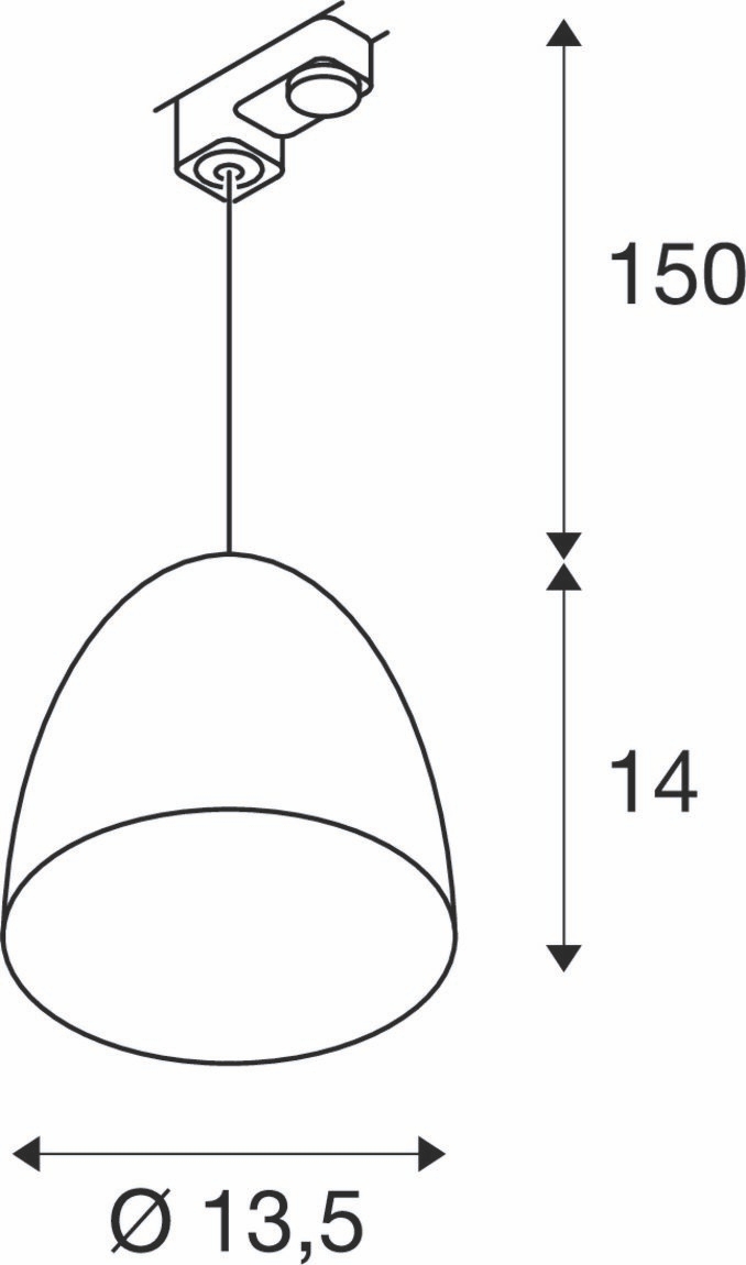 SLV 153141 PARA CONE 3Phasen-Pendelleuchte, GU10, ohne Leuchtmittel