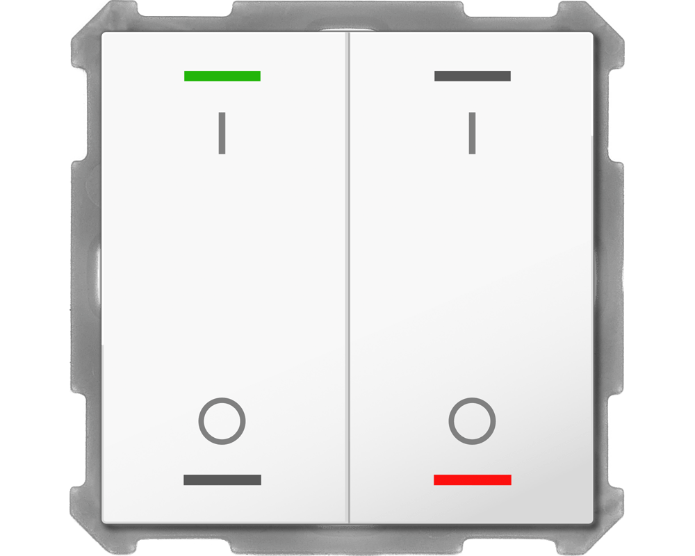 MDT BE-TAL6302.B1 KNX Taster Light 63 2-fach, RGBW, Studioweiß glänzend, Schalten