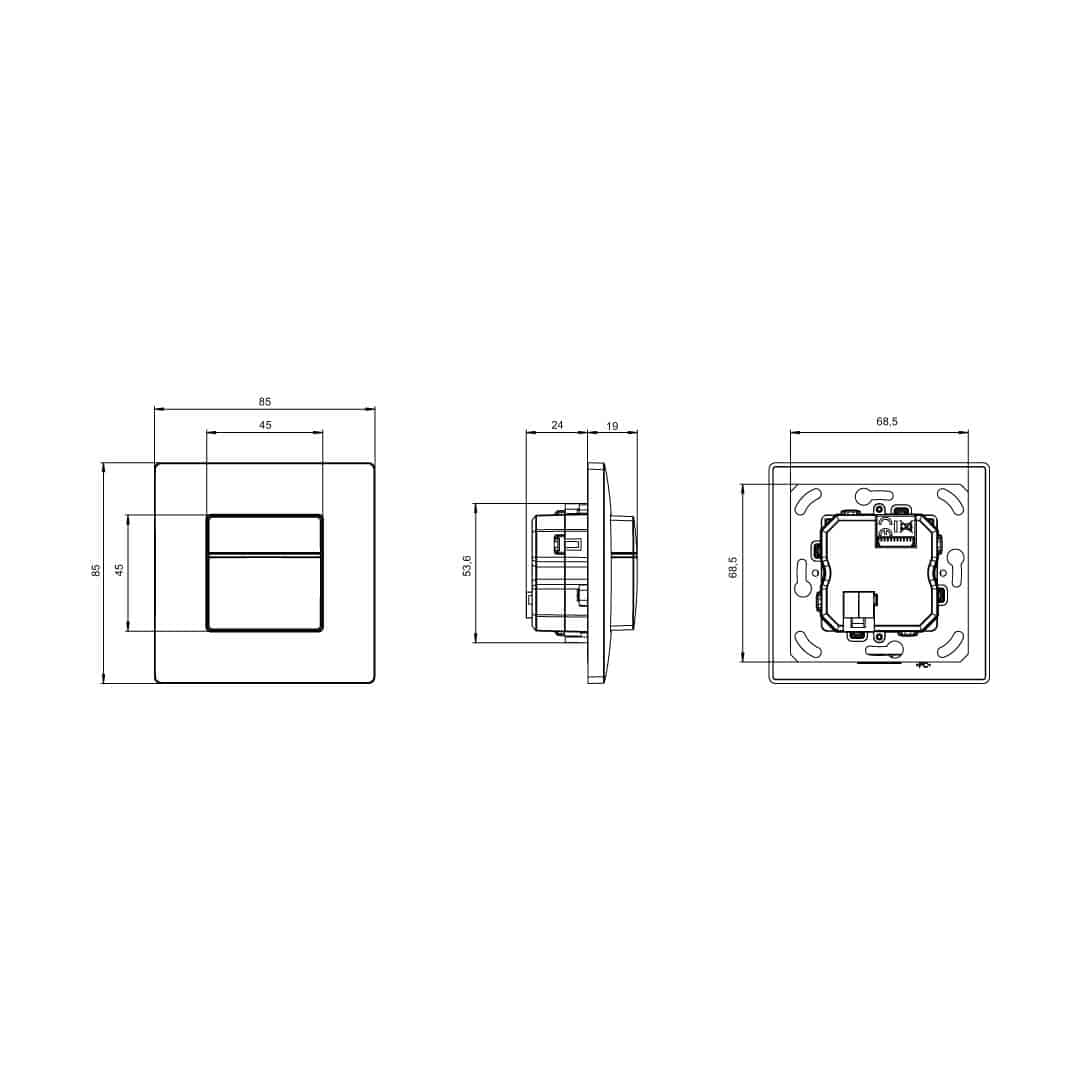 Theben 4800350 LUXORliving BI180 WH, Bewegungsmelder Wandmontage im Innenbereich, Rechteckiger Erfassungsbereich 170°