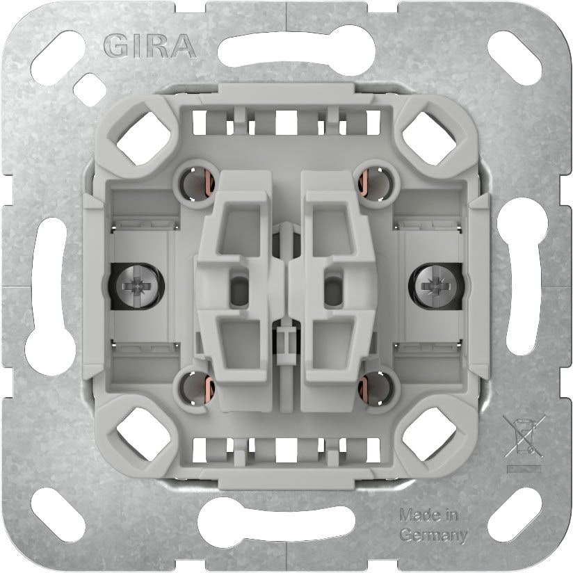 Gira 315500 Wipptaster 10 A 250 V~ Wechsler 2fach mit Befestigungskrallen