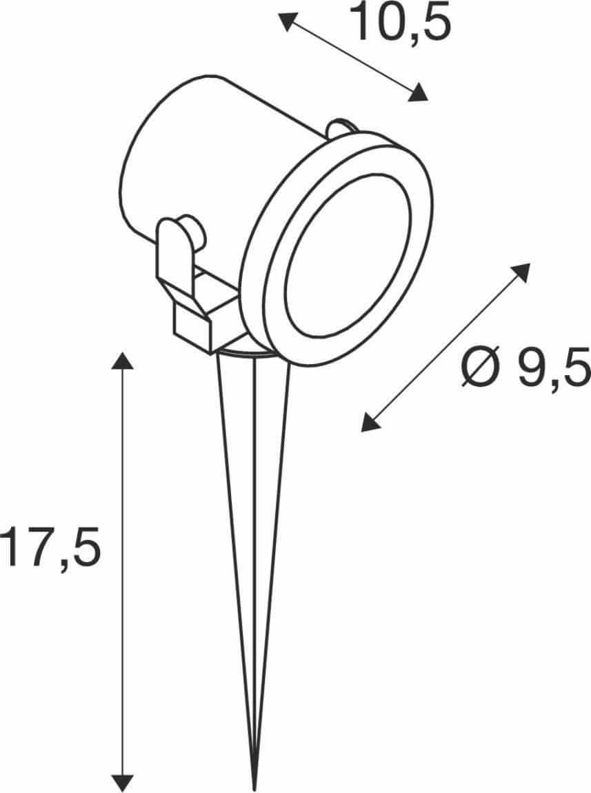 SLV 229740 NAUTILUS SPIKE, Edelstahl, GU10/35W, IP55