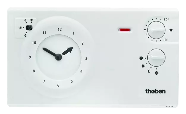 Theben 7220030 Analog-Uhrenthermostat Ramses 722 für zeitabhängige Überwachung und Regelung der Raumtemperatur, 230V Netzversion, Tages- oder Wochenprogramm