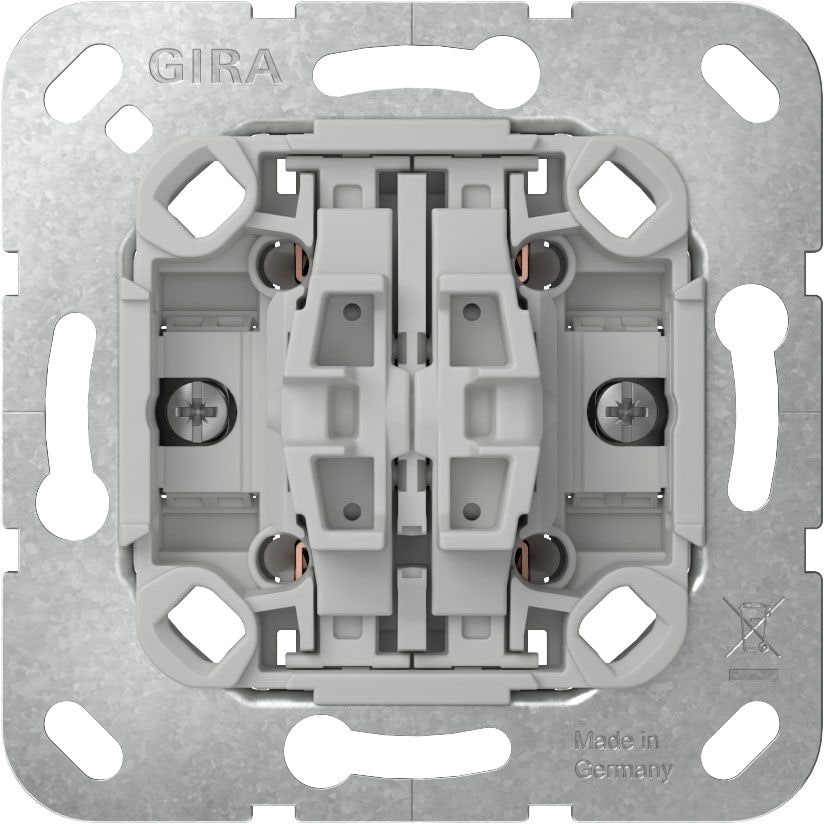 Gira 386700 Wipptaster 4fach 10 A 250 V~ Schließer 1-polig ohne Befestigungskrallen Einsatz