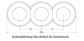 THPG 100611 Systemabdeckung Mittelteil Weißglas