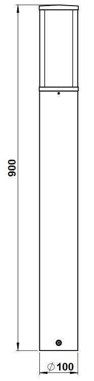 Albert 692272 Edelstahl-Pollerleuchte, Höhe 0,9m, E27