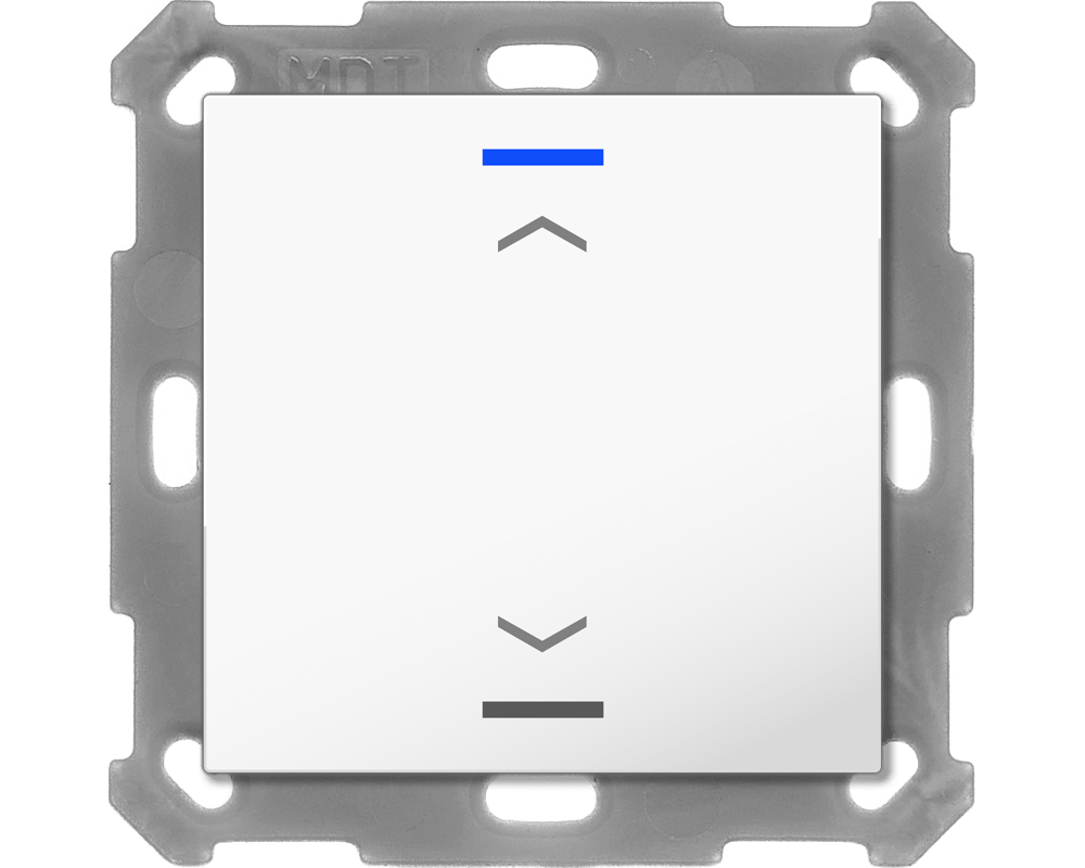 MDT BE-TAL5501.A1 KNX Taster Light 55 1-fach, RGBW, Reinweiß glänzend, Jalousie