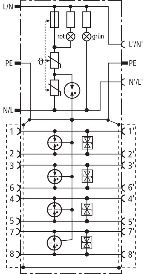 Dehn + Söhne 909321 Überspannungsableiter DEHNprotector Kombiadapter für Energie- und Datenseite