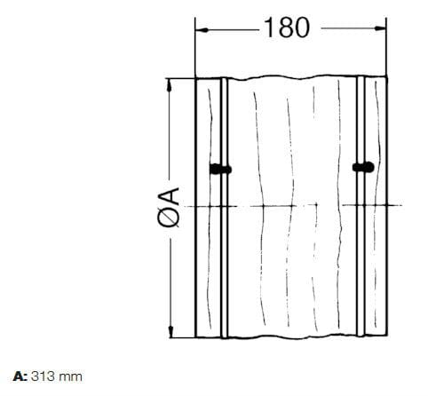 Maico EL 30 Elastische Manschette mit 2 Spannbändern zur schall- und vibrationsgedämpften Montage von Rohrventilatoren, Kunststoff, DN 300