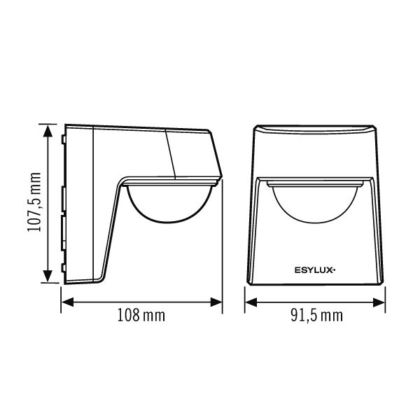 ESYLUX EM10025358 Aussenbewegungsmelder DEFENSOR MD 200° 24 IR 1C IP55 WH