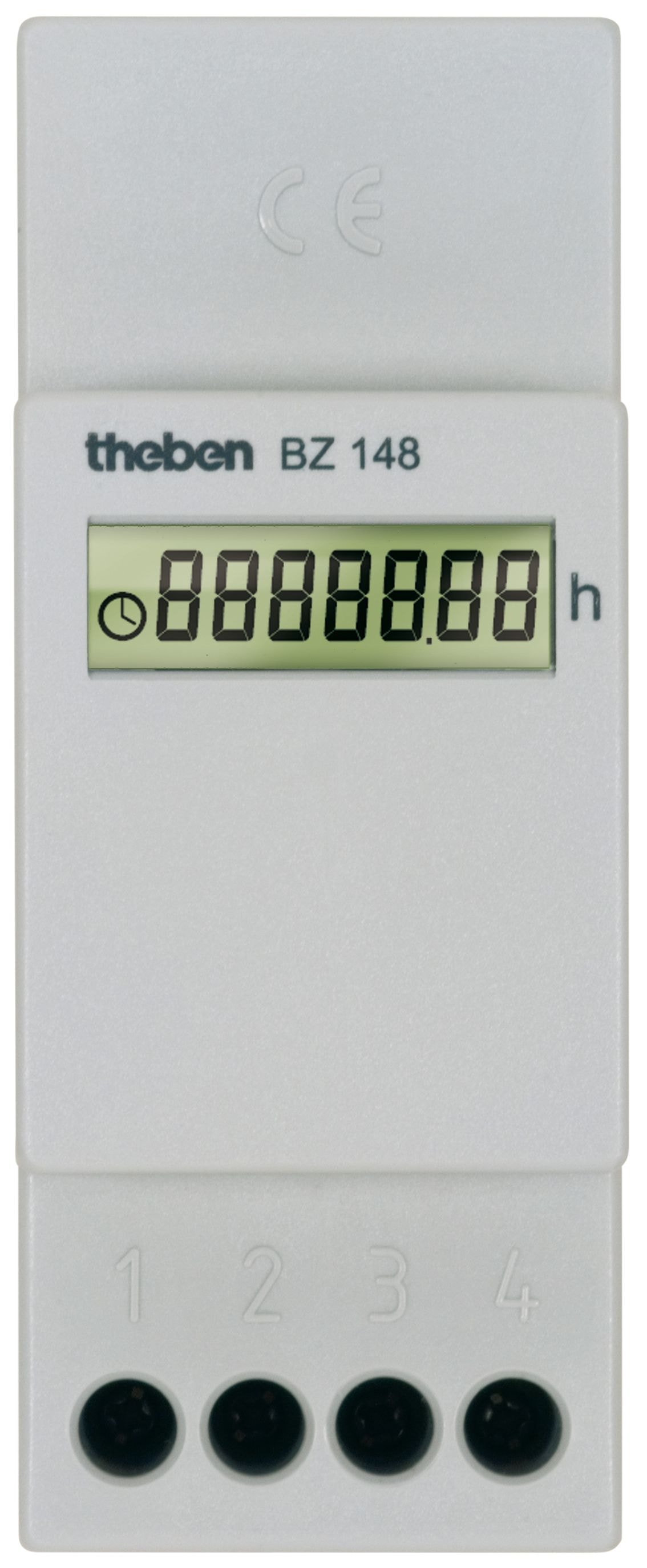 Theben 1480000 BZ 148 Digitaler Reiheneinbau-Betriebsstundenzähler, Breite 2 TE