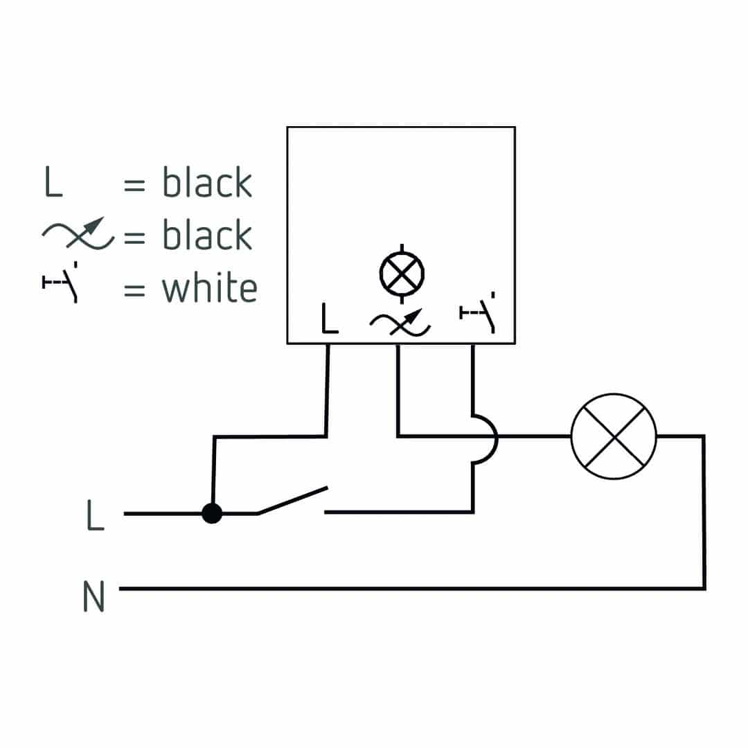 Theben 5400130 DIMAX 540 plus B Mini Unterputz Dimmer, benötigt keinen Neutralleiter/Nullleiter, Altbau, Nachrüstung, Renovierung, 100 m Kabellänge, Memory Funktion, einstellbare Mindesthelligkeit