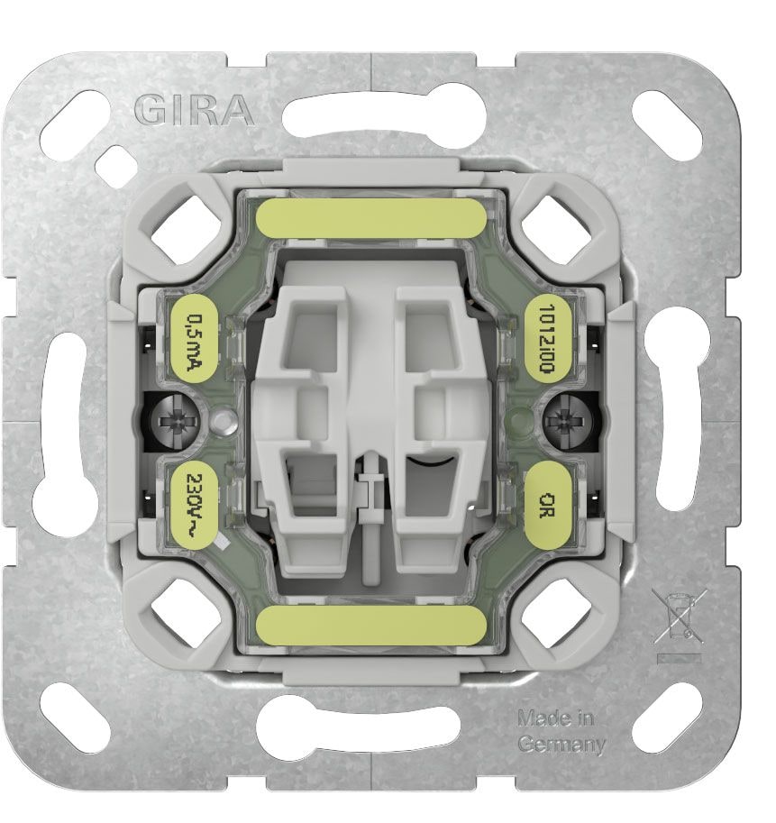 Gira 384200 Tast-Kontrollschalter 10 AX 250 V~ Ausschalter 2-polig ohne Befestigungskrallen