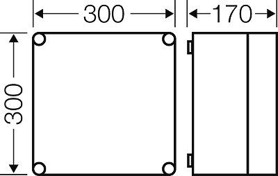 Hensel MI 0201 Mi-Leergehäuse 275x275x146mm n.durchsichtigem Deckel