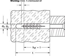 Fischer Spreiz-Dübel S6, l=30 mm, t=40 mm, VPE 100 St.