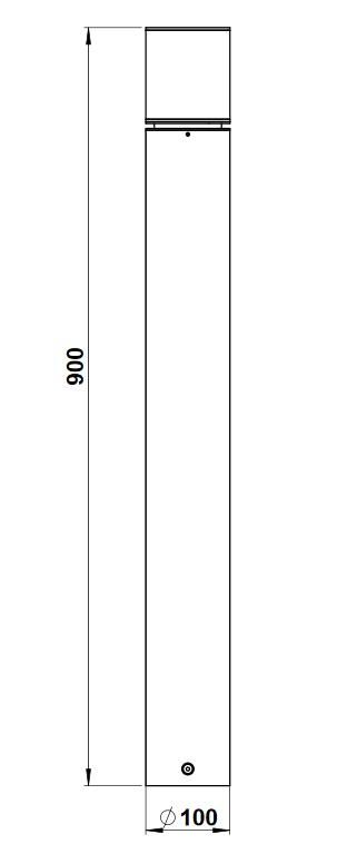 Albert 692098 Edelstahl-Pollerleuchte, Höhe 0,9m, E27