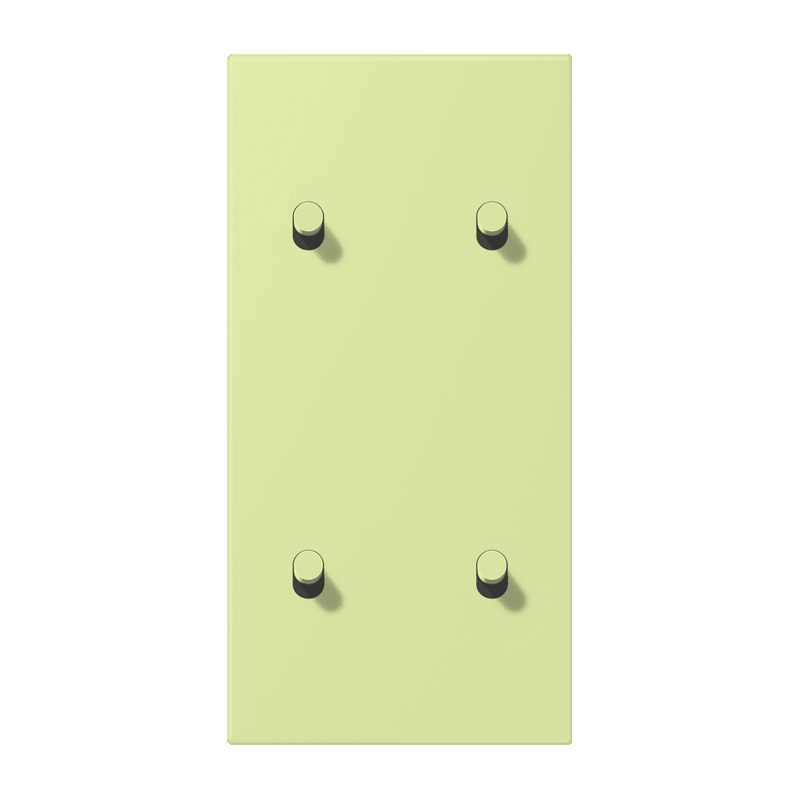 Jung LC12-25R0222 Abdeckung mit Kipphebel "Zylinder", 2 x 2 Kipphebel, senkrecht, vert jaune clair