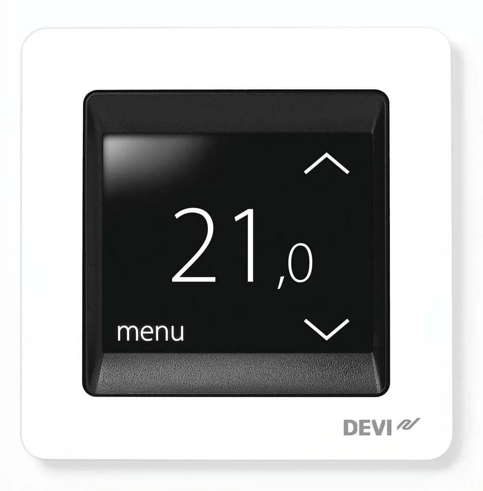 Devi 140F1064 DEVIreg™ Touch Thermostat mit Bodenfühler, mit Rahmen, reinweiß